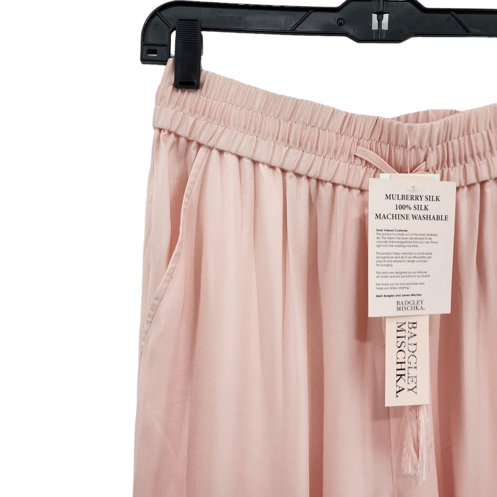 Badgley Mischka Women's 100% Mulberry Silk Ombre Wide Leg Lounge Pajama Pants - Picture 3 of 9